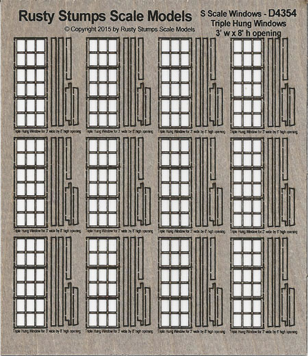 S Scale Triple Sash Windows