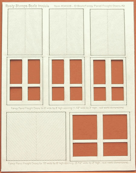 O Scale Fancy Panel Freight Doors 6 ft wide