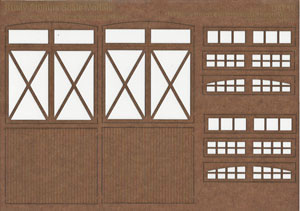 1:35 Scale Round Top Freight Doors w lites