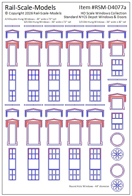 HO Scale Collection of NYCS Windows ~ 3ft x 6ft