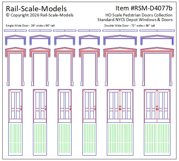 HO Scale Collection of NYCS Ped Doors ~ 3ft x 8ft