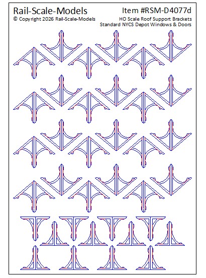HO Scale Collection of NYCS Roof Awning Brackets