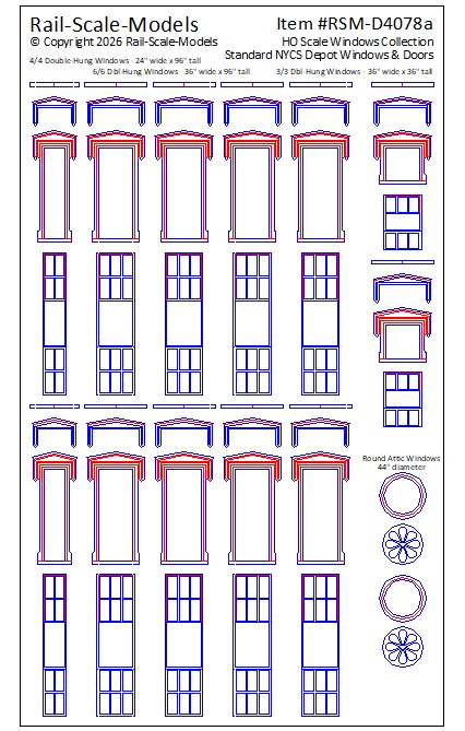 HO Scale Collection of NYCS Windows ~ 3ft x 8ft