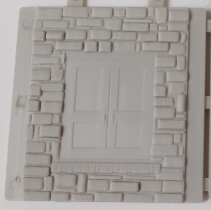 Stone Wall Section with Embedded Freight Doors ~ HO Scale